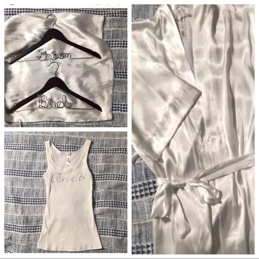 Bride Robe, Tank Top and Hangers